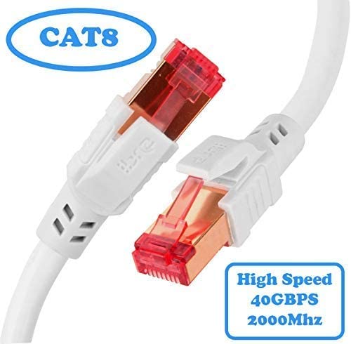20M RJ45 CAT8 Ethernet Network SSTP 40 Gbps Patch Lead Cord White Cable LOT UK 